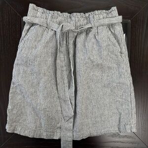 *J. CREW* White Vertical Striped Tie-Waist Skirt Size XS